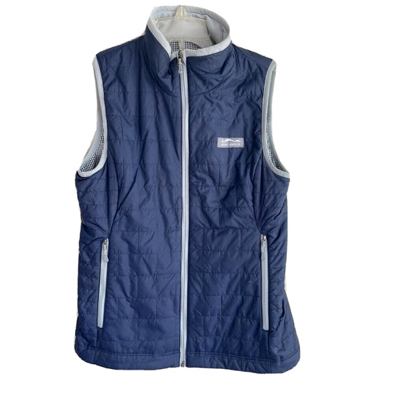 Lauren James Preptec Vest Size S Small Women's Navy Blue Zip Front - Picture 1 of 6